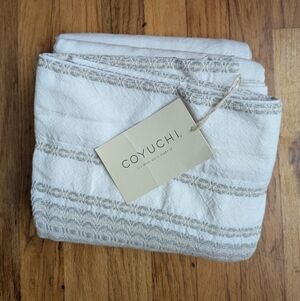 Coyuchi Rippled Stripe Organic Cotton Shower Curtain